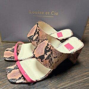 Like new! Louise et Cie Lo- Lula sorbetto snake skin leather sandals heels